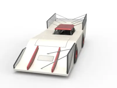 Vintage Outlaw dirt late model race car Scale 1 to 25 3D print model