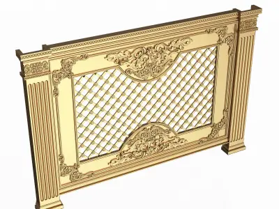 Radiator Cover Decorative Screening Grille Panel 07 Low-poly 3D model