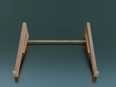 Wooden Laptop Stand 3D Model Low-poly 3D model
