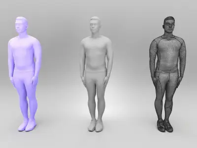 Man in crossfit uniform 412 Low-poly 3D model