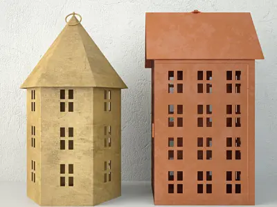Nordic House Lanterns 3D model