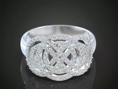 Eternity pattern multiple gemstone diamond ring Free 3D print model
