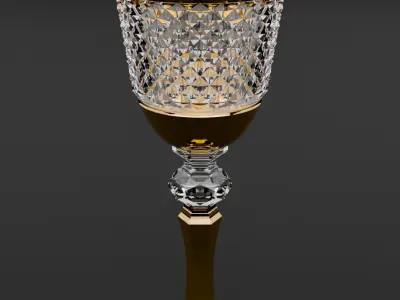 Golden wineglass of Royal Majesty 3D model