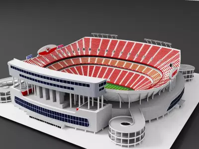 American Football Stadium 3D Model Low-poly 3D model