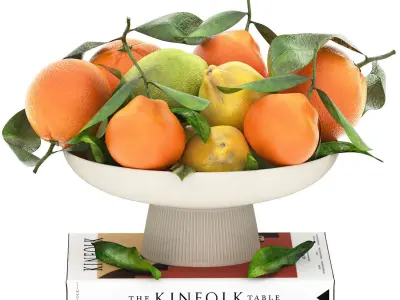 bowl of lemon mandarin and orange 3D model