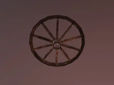Old Wheel Low-poly 3D model