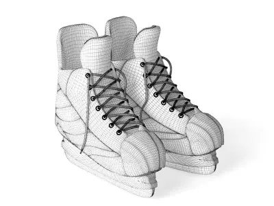 Skates pair of hockey 3D model