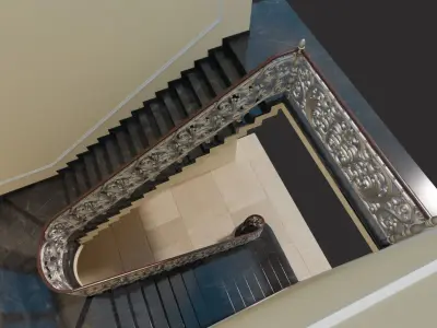 Staircase railings Low-poly 3D model