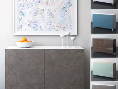 BESTA Storage combination with two doors 3D model