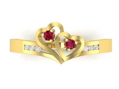 AV 675 Double Heart Ring 3D print model
