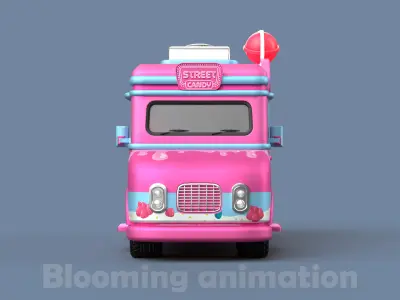 Game Ready Candy Truck with PBR textures Low-poly 3D model