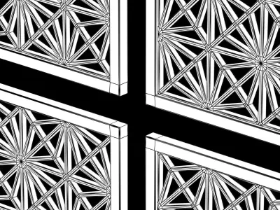  Wood Arabic Islamic pattern decorative grill screen 3D model buy