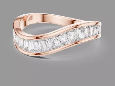 Half Eternity Band Ring  3D print model
