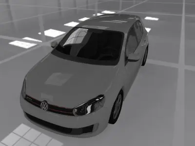 Volkswagen Golf mk6 gti Low-poly 3D model