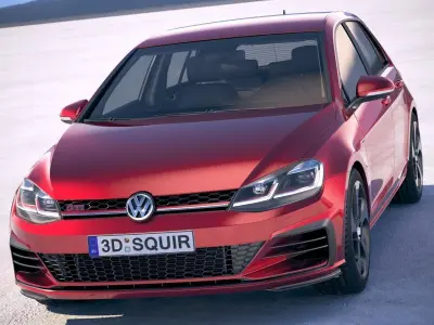 Volkswagen Golf GTI 2017 5-door 3D model