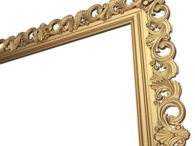Classic Frame and Mirror 076 Low-poly 3D model