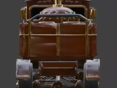 Steampunk Heavy Industrial Cargo Truck 3D Model Low-poly 3D model