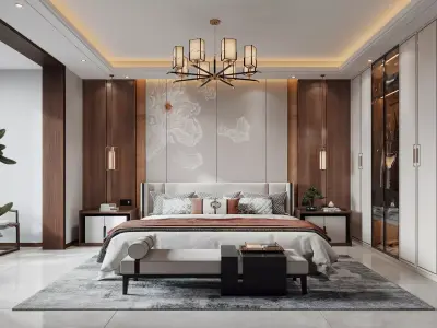  Chinese Bedroom interior 118 3D model