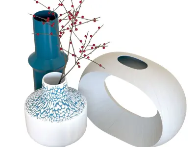 Crate and Barrel Alura Percy and Danice Vases 3D model