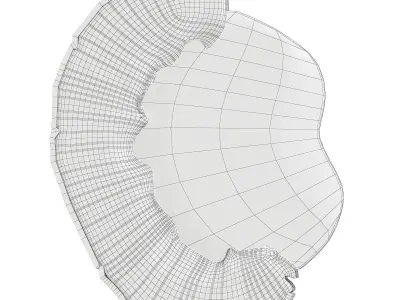 Wood round Mirror low poly 3d model Low-poly 3D model