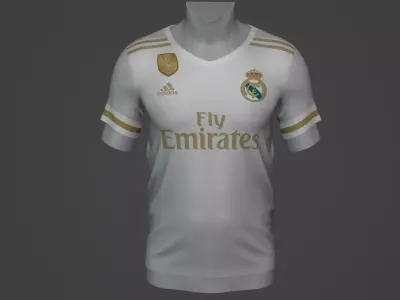 real madrid Football Jersey T-Shirt - Soccer Kit Low-poly 3D model
