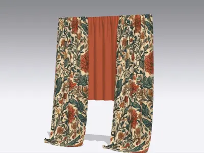 Curtain Low-poly 3D model