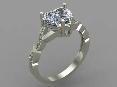 HEART-HELIX RING 3D print model
