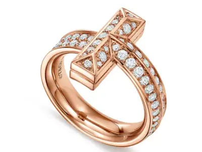 Tiffany T pave ring 3D print model
