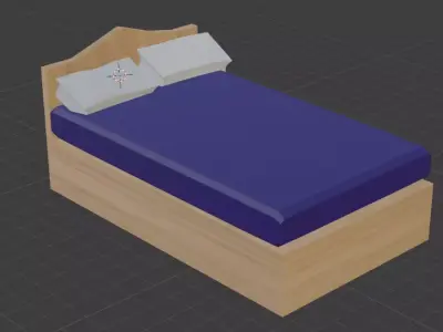 RENDERED BED HIGH QUALITY WITH MATERIALS Free 3D model