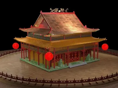 Chinese ancient house  3D model 24