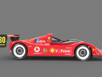 Ferrari 333 SP Racing car Low-poly 3D model