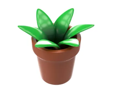 Flower pot Low-poly 3D model