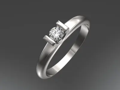 Engagement Ring Glamor 3D print model