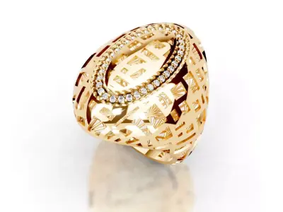 Turkey Style Gold Ring 3DM STL Files 3D print model 3D print model