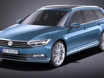 Volkswagen Passat Variant 2015 VRAY 3D model