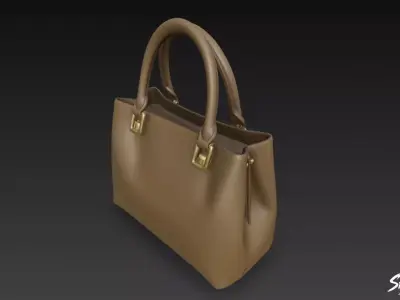 Brown Casual Shoulder Bag Low-poly 3D model