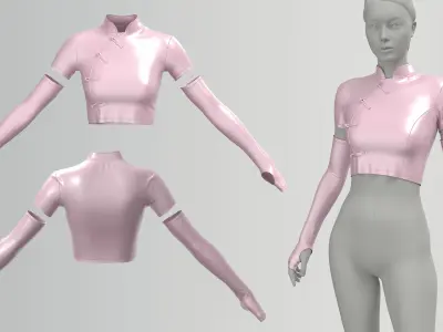 crop tops for women  Low-poly 3D model