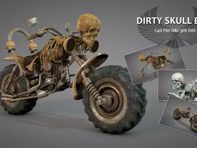 Dirty Skull Bike 3D model