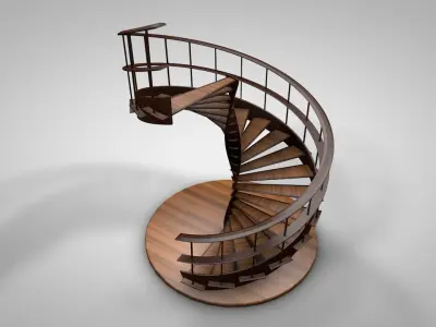 Creative Spiral Stairs Low-poly 3D model