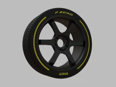 Miniature Enkei T6R Rim and Tire - 3D Print - No Textures 3D print model