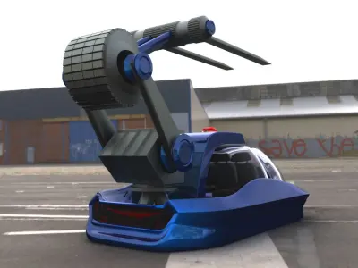 Futuristic Hover Loader Vehicle 3D model