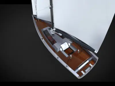 Racing Sailing Yacht 3D model