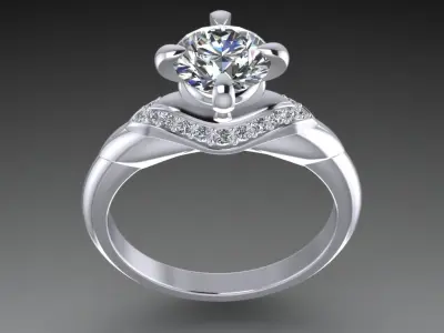 Engagement Ring  STL File Format ready For 3D Printing - CC67 3D print model