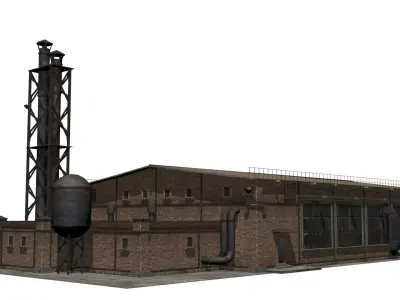 old industrial building  Low-poly 3D model