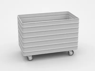 Flatter Industrial Container On Wheels 3D model