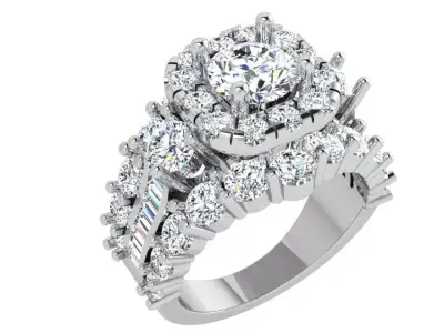 Square Halo Diamond Ring 4333 3D print model