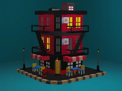 HOUSE Low-poly 3D model 9