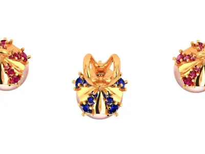 Pearl Pendant and Earrings 3D print model