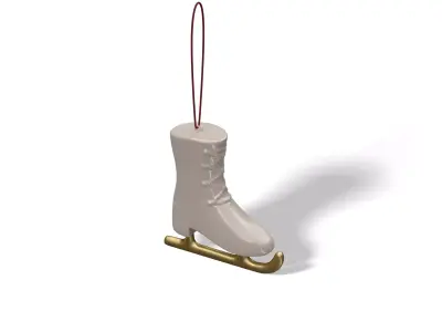 Christmas Tree Ornament Ice Skate Low-poly 3D model
