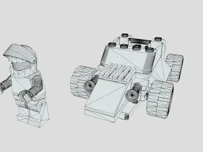 Veronica Voltage from Lego Racers 1999 game Free low-poly 3D model